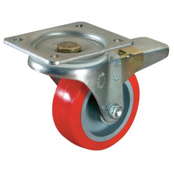 Polyurethane Tyre with Bearing, with Total Stop Brake