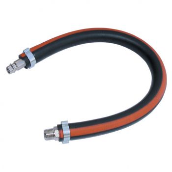 3/8" Bore Rubber-Tech Hose, Plug One End, Thread One End, BSPT Male