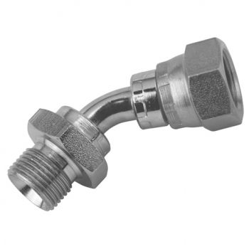 BSPP Male x BSPP Swivel Female 45° Swept Elbow 60° Cone