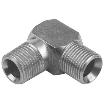BSPP Male 60° Cone x NPT Male 90° Compact Elbow