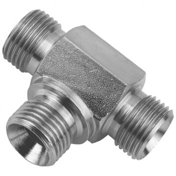 BSPP Male Tee for Bonded Seal 60° Cone