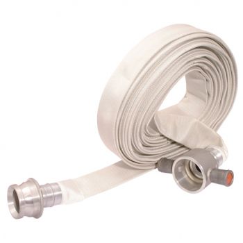 White Uncoated Hose fitted with Light Alloy Instantaneous Couplings, Wired On