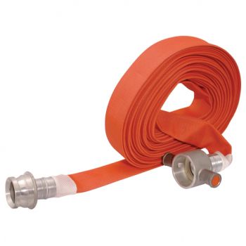 Red Coated Hose fitted with Light Alloy Instantaneous Couplings, Wired On