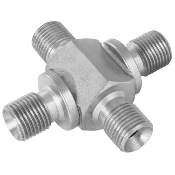 BSPP Male Cross 60° Cone for Bonded Seal