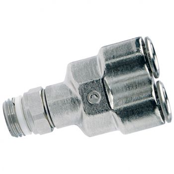 Swivel Y Connector, BSPP & Metric