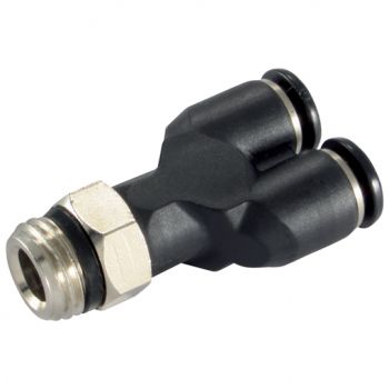 Male Swivel Y Connector, BSPT