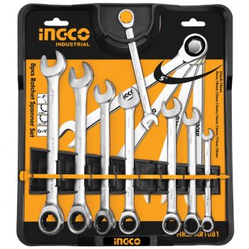 Ratchet Spanner Set, 8 Pieces