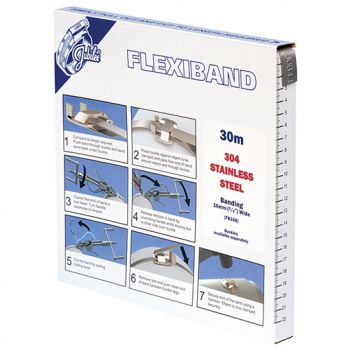 Flexiband Banding, 304 Stainless Steel, 30 Metre Lengths